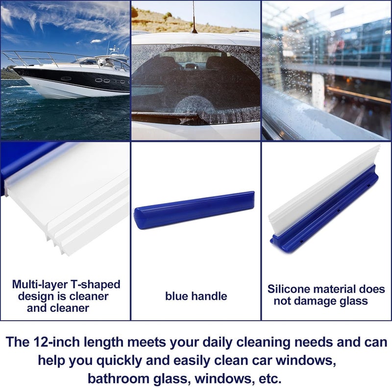 TBoxBo 2pack 12.2 Inch Car Drying Squeegee Water Blade Professional Automotive Wiper Car Squeegee Water Blade Squeegee Silicone Auto Car Dryer, Upgrade 3-Layer Sink for Car Squeegee Water Blades for Cars - Image 5